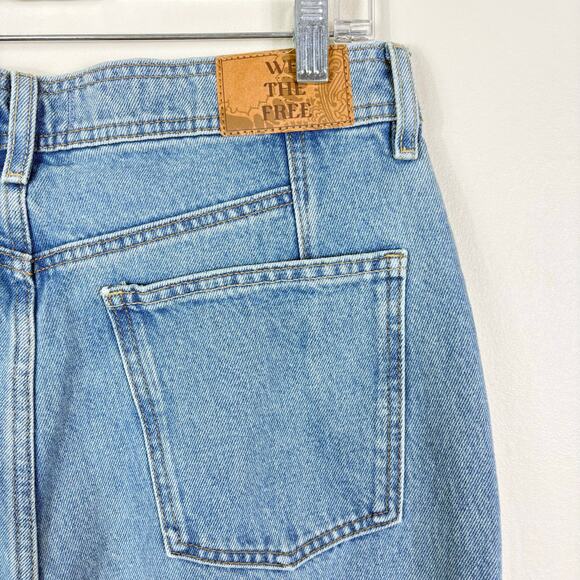 Free People We The Free Union Blue Xena High Rise Slim Straight Jeans - Picture 10 of 14